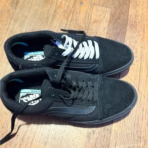 Vans Black Sneakers with Suede Upper and Padded Collar